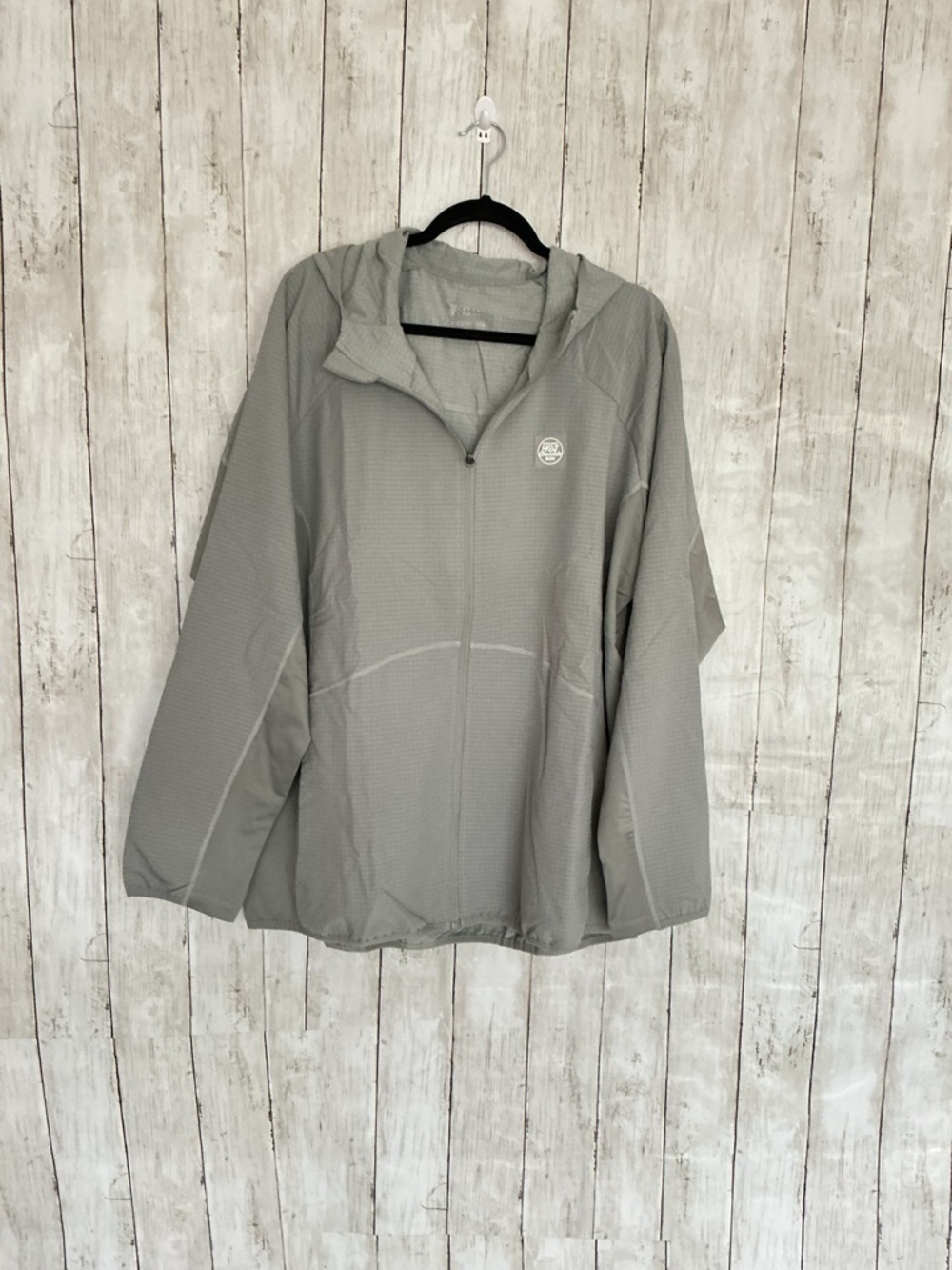 Lightweight Hooded Jean Jacket in Light Gray